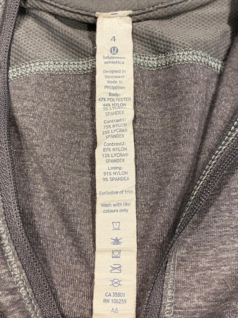 Lululemon Heathered Charcoal Grey Run Turbo Zip Pullover Reflective Trim Size 4 - Picture 8 of 9